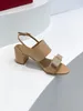 Sandały swobodne, modne nowe haczyki i pętlowe buty damskie, gruba pięta 5,5 cm, sandały projektanckie damskiej 35-40