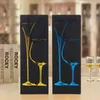 Present Wrap Bags 12st Black Paper Single Wine Blue Golden Red Silver -stamp Champagne Drink Apporthållare