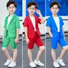 Clothing Sets Boy Clothes Children Summer Solid Suits Kids Casual Coat (t-shirt) Shorts Handsome Performance Costumes 2-13Y