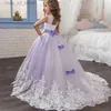 Girl's Dresses Fancy Flower Long Prom Gowns Teenagers Dresses for Girl Children Party Clothing Kids Evening Formal Dress for Bridesmaid Wedding T240415