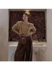 Traine de tricots pour femmes Ch Xiaoxiangfeng Couleur massive de haute qualité couche ronde à manches longues chariot à manches longues fullporté mode perlé