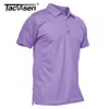 Tacvasen zomer kleurrijke mode polo tee shirts heren heren korte mouw t-shirt snel droge leger team werk groene t-shirt tops kleding 240329