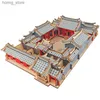 3D -pussel Siheyuan 3D Träpussel Kinesiska Peking Courtyard House Building Model Diy Wood Jigsaw Education Toys for Children Barn Gift Y240415