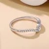 Кластерные кольца роскошная мода S925 стерлинговое серебро платиновый Pt950 VVS D Цвет Moissanite Diamond Универсальный V-образный ряд кольца для женщин