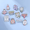Spille Organo Creative Broccia per cappello Fun Cartoon English Short Frasi Badge Metal Badge Accessori Donne