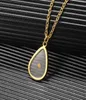 Colliers pendants Transparent graine de moutarde Gold Placing Platine Collier de gouttes d'eau de la chaîne de clavicules Bijoux pour femmes6549444