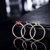 クラスターリングloverjewelry for women real 14kゴールドオーバル4x6mmエメラルドルビーサファイアタンザナイトジェムストンガールクラシックリングジュエリー