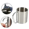 Tazas 220ml Taza de acero Stailess Copa de campamento Café de viaje al aire libre Cerveza de té Manejo plegable de alta calidad