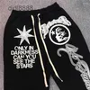 Hellstar Pants Kanyes Wests Designer High Street Sweatpants tvättar skarvad utblåst sportuit grå blå röd svart för män kvinnor