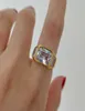 Met 18 K gouden geo -band statement Ring Women Jewlery Designer T Show Club Cocktail Party Rare Japan Koreaans 2112176177926