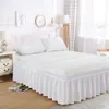 Vaste kleur elastisch ruches bed rok wrap rond stijl comfortabele fade resistent deksel zonder oppervlakte twin queen king size 240415