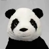 حيوانات أفخم محشوة 35 سم كراميج باندا ألعاب حيوانية بلوش دمى محاكاة محاكاة من Ike A Panda Panda Bear Soft Toy Toy Birthday Gift L47