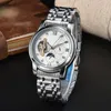 Diamond Watch Mens Watch Tourbillon Watch Hollow Automatic Mechanical Watches Silver Strap Men armbandsur rostfritt stål vattentätt Montre de luxe