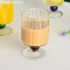 Bicchieri da vino tazze di caffè leggero designer creativo di lusso per il tè succo di latte dono addensato in vetro a strisce resistenti al calore