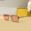 Gold Pink Rimless Sunglasses with Stones Women Men Summer Fashion Sunnies Gafas De Sol Sonnenbrille Shades Eyewear Box