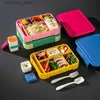 Bento Boxes New Portable Lunch Box Rated Bento Boxes For Kids and Bucks Leak-Proof behållare med bestick mikrovågsbara matbehållare L49