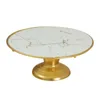 Dekorativa plattor Golden Cake Tray Birthday Engagement Wedding Decorations hyllor Props Hög dessertbord Display Stand.