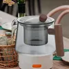 Ensemble de vaisselle résistance à haute température séparée en verre de théâtre Kettle Coffee Kettles Bois petite eau