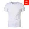 Man Summer Super Soft White T-shirts Hommes à manches courtes T-shirt flexible modal T-shirt blanc couleur basique TE-shirt décontracté 240415