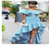 2019 Black Girls Long Blue Prom Dress Off ramy wysokie niskie wakacje formalne nosić ukończenie szkoły wieczorowej suknia imprezowa na zamówienie Plus SI6027245