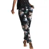 Women's Pants Beach Boho Printing Boot Cut Female Pockets High Waist Straight Trousers 2024 Slim Fit Wide Leg Lounge