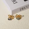 Studörhängen Youthway Waterproof Stainless Steel Bow Heart Pendant For Women Romantic Fashion Jewelry Gift 2024
