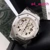 AP Machinery Wrist Watch Royal Oak Offshore Series Calendar Timing 42mm Fashion Automatic Mechanical Steel Sports Mens Watch 26170STOOD091CR01 White Plate Black N