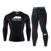 Setar Gym Bodybuilding Set Ny Men's Sportswear Suit Compression Clothess Fitness Träning Union Suit Running Sports Suit Tracksuit