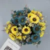 Decorative Flowers Artificial Sunflower Bouquet 6 Heads Sunflowers Elegant Latin Style Decoration For Home Party Decor