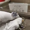 Eheringe feine silberne Farbe Versprechen Ring Asscher geschnitten 6ct Zirkon CZ Verlobungsband für Frauen Brautschmuck