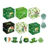 Present Wrap 12st St Patrick's Day Box Treat Boxar Små närvarande med Display -fönster för Candy Biscuit Pastries Party Favors