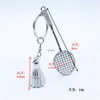 Keychains Lanyards Metal Badminton Racket Kelechains Vintage Mini Sports Keyring For Women Men Car Key Chains Sac à dos