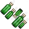 Bouteilles de rangement Arrivée 5 ml 10ml 15 ml 20ml 30ml 50 ml 100 ml Drive de verre vert Vial de bouteille d'huile essentielle vide en caoutchouc blanc