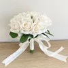 Wedding Flowers Ivory Bouquets For Bride Bridesmaid Bridal Bouquet Silk Artificial Roses Mariage Party Table Accessories