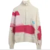 Autumn e inverno Nuovo stile Big Polo Maglietta a maglia a maglia Contrasto Design a colori Design Digital Micitta con cerniera per donne
