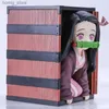 Actie speelgoedcijfers 22cm Demon Slayer Kamado Nezuko Figuur Popcorn Box Kawaii PVC Model Dollerrandapparatuur Kleine figuren Manga Anime Action Gift Toys Y240415