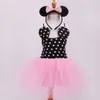 Hobe Summer Children's's Red Polka Dot Gauze Jupe Slip Robe Girls Bandon de robe de danse à la mode