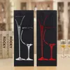 Gift Wrap Bags 12pcs Black Paper Single Wine Blue Golden Red Silver -stamping Champagne Drink Juice Carrier Holder