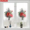 窓のステッカーカスタム花の花束パターン静電霜のガラスフィルムリビングルームベッドルームウェディングキッズドア