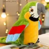 Stuffed Plush Animals Simulation Plush Toy Parrot Bird Plush Stuffed Doll Childrens Toy Cute Animal Birthday Toy Christmas Party Gift for Children L47