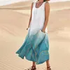 Casual Dresses Summer For Women 2024 Vacation Boho Floral Dress Sleeveless Pocket Maxi Womens Beach Sundress Vestidos