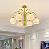 Chandeliers Modern Pumpkin Lampshade Ceiling Chandelier Light Glass For Dining Living Room Table Bedroom Home Decor Lusters Luminaires Lamps