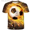 T-shirts 2023 Children Fashion Football 3D Print T-Shirt Soccer Boy Girl Casual Tees Teen Kids Cool Clothing Funny Tops Sport Streetwear T240415