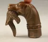 Decorative Figurines RARE VICTORIAN OLD BRONZE HAND CARVED DOG BITE BIRD STATUE WALKING STICK HEAD