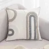 枕ボーホーモロッコループベルベット枕カバーグレーベージュ枕スリップホームデコレーションソファベッドチェアカバー用の豪華なタフティ