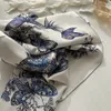 العلامة التجارية CD Luxury Women 100 ٪ Twill Silk Scarves Lady Fashion شال