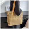 Shopping Bags Women Shoulder Commuter Bag Causal Canvas Tote Letters Print Large Reusable Grocery Eco Friendly Cloth Handbag For Lady