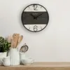 Relojes de pared reloj Crosse Reloj de 16 pulgadas Brown Wood/Metal Analog Analog Quartz 404-4040