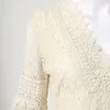 V الرقبة Hollow Lace Dress Women Solid Short Summer Dresses White Dresses Flare Disual For Seledant 240415