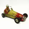 Collezione per adulti divertente retrò Wind Up Toy Metal Tin Automobiles Vintage No98 Racing Car Clockwork Figure 240408